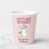 Laten we griezelig Schattige Groovy Halloween Verj Papieren Bekers (Voorkant)