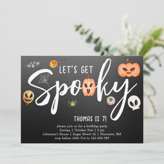 Laten we griezelig worden! Halloween verjaardagsfe Kaart (Staand voorkant)