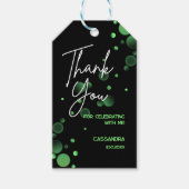 Laten we Groene Bokeh Gradient Verjaardag vieren Cadeaulabel (Voorkant)