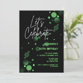 Laten we Groene Bokeh Gradient Verjaardag vieren Kaart (Staand voorkant)