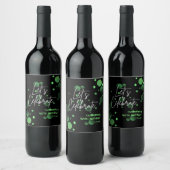 Laten we Groene Bokeh Gradient Verjaardag vieren Wijn Etiket (Flessen)