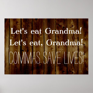 Laten we grootma Funny English Grammar Classroom e Poster