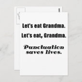 Laten we grootmoeder Punctuatie eten redden levens Briefkaart (Voorkant / Achterkant)