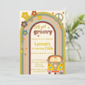 Laten we groovy jarig zijn kaart (Staand voorkant)