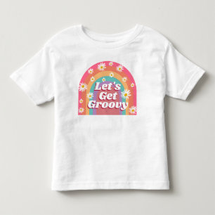 Laten we Groovy Kleurrijke Regenboog & Madeliefjes Kinder Shirts