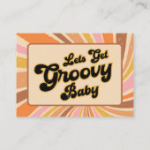 Laten we Groovy Retro Baby shower Luierloof halen Informatiekaartje (Achterkant)