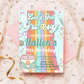 Laten we Groovy Retro Boho Daisy Rainbow Birthday  Kaart