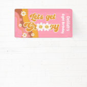 Laten we groovy retro verjaardag halen spandoek (Insitu)