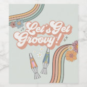 Laten we Groovy verjaardagsfeestje krijgen Wijn Etiket (Enkel label)