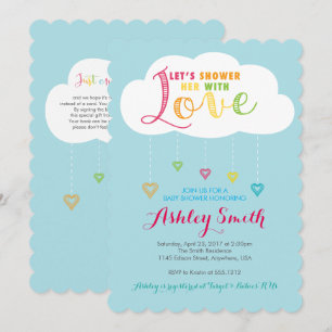 Laten we haar douchen met Love Baby shower Invitat Kaart