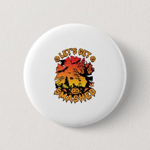 Laten we Halloween Pompoen Griezeltak Vleermuis Sm Ronde Button 5,7 Cm