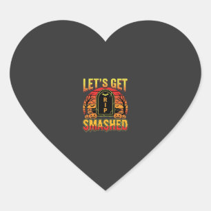 Laten we Halloween Pompoen Kerkhof Vernielen Hart Sticker