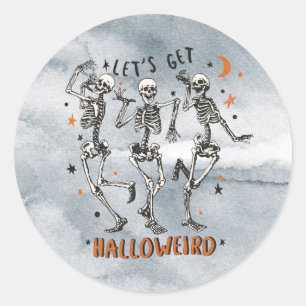 Laten we Halorak halen - Skeletons Dansend Ronde Sticker