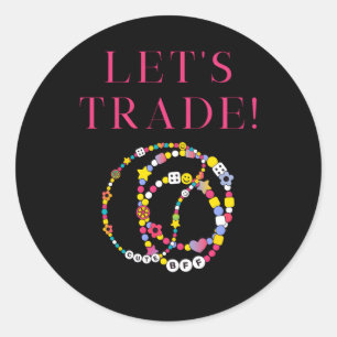 Laten we handelsconcert vriendschap armbanden kraa ronde sticker