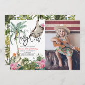 Laten we hangen Sloth Oerwoud Meisje Verjaardagsfo Kaart (Voorkant / Achterkant)