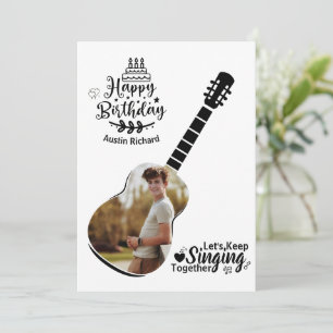 Laten we Happy Birthday-foto kaart blijven zingen