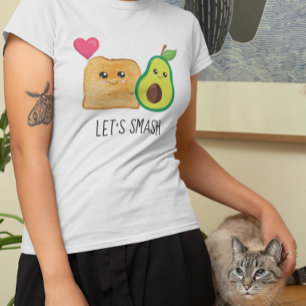 Laten we Hart Avocado Toast Liefde Valentijnsdag k T-shirt