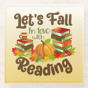 Laten we Herfst in liefde met lezen Glazen Onderzetter