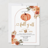 Laten we Herfst Y'all Boho Arch Harvest Party vier Kaart (Voorkant)