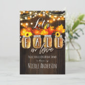 Laten we Herfsten in Liefde Herfst Bladeren & Lich Kaart (Staand voorkant)