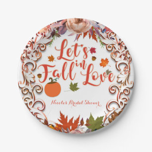 Laten we Herfsten in liefdesherfst Floral VRIJGEZE Papieren Bordje
