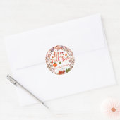 Laten we Herfsten in liefdesherfst Floral VRIJGEZE Ronde Sticker (Envelop)