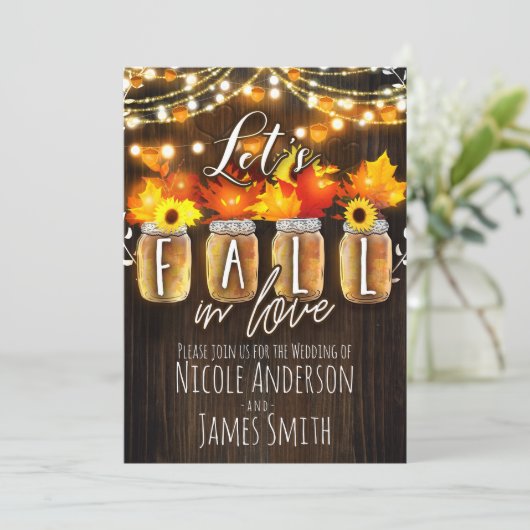 Laten we Herfsten in liefdesherfstleien en lightwe Kaart (Staand voorkant)