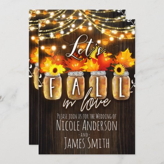 Laten we Herfsten in liefdesherfstleien en lightwe Kaart (Voorkant / Achterkant)