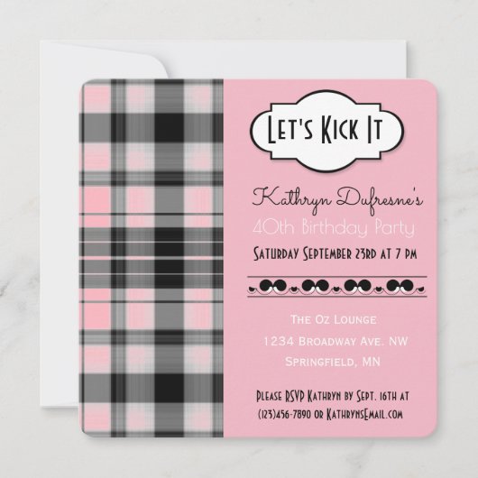 "Laten we het aanwijzen" Roze gefingeerde uitnodig Kaart (Voorkant)