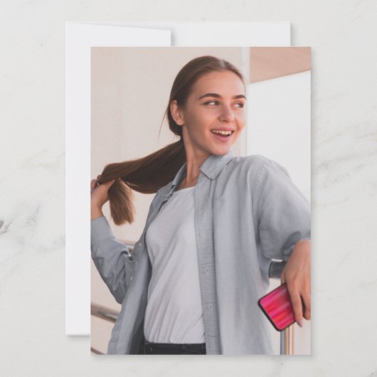 Laten we het afstudeerfeest van Gold Script Photo  Kaart (Achterkant)