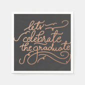 Laten we het Afstuderen Roos Gold Script vieren Servet (Voorkant)