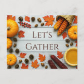 Laten we het Briefkaart van de Thanksgiving-uitnod (Voorkant)