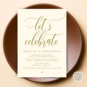 Laten we het bruiloft-elopement-diner vieren kaart