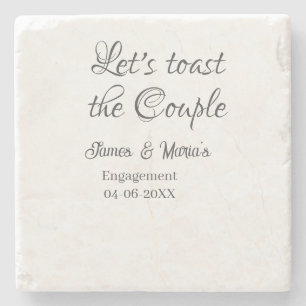 Laten we het couple engagement party naam datum to stenen onderzetter