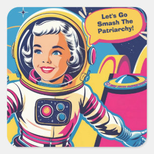 Laten we het feministische patriarchaat vernietige vierkante sticker