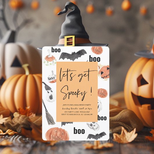 Laten we het griezelig maken | Halloweenfeest | Kaart