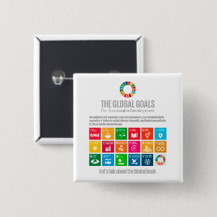 Laten we het hebben over duurzaamheidsdoelen Motiv Vierkante Button 5,1 Cm