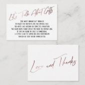 Laten we het hebben over Gifts Roos Gold Handwriti Informatiekaartje (Voorkant / Achterkant)