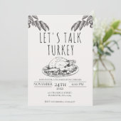 Laten we het hebben over Turkije Thanksgiving Dinn Kaart (Staand voorkant)