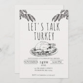Laten we het hebben over Turkije Thanksgiving Dinn Kaart (Voorkant / Achterkant)