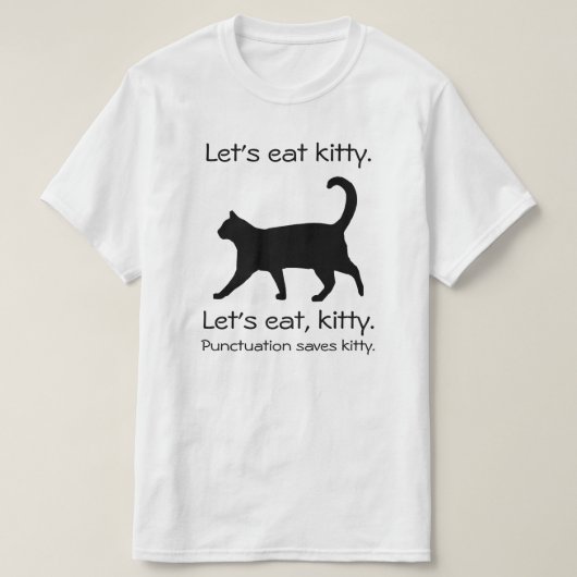 Laten we het Kat Funny Cat Shirt eten (Design voorkant)