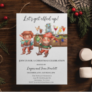 Laten we het Kerstfeest Vieren Kerstfeest Cocktail Kaart