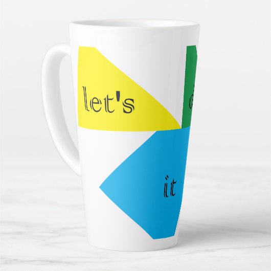 Laten we het kleurrijke geometrische koffiebeker d latte mok (Linkerhoek)