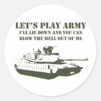Laten we het leger spelen ronde sticker