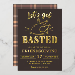 Laten we het lekker hebben Friendsgiving Folie U Uitnodiging