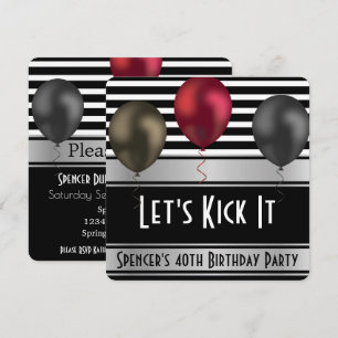 "Laten we het lukken" Stripes Birthday Uitnodiging