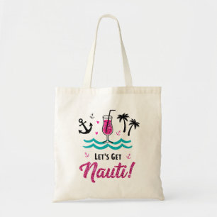 Laten we het Naustisch krijgen! Roze Glitter Schee Tote Bag