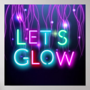 Laten we het Neon Lights festival van de GLOW-part Poster