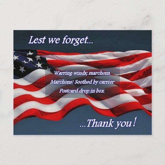 Laten we het niet vergeten: dank je wel briefkaart (Voorkant)