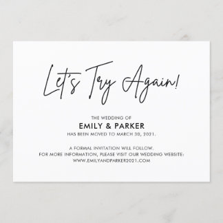 Laten we het nog een keer proberen Uitstel trouwda Kaart
